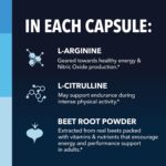 Extra Strength L Arginine - 1200mg Nitric Oxide Supplement for Muscle Growth, Vascularity & Energy - Powerful NO Booster With L-Citrulline & Essential Amino Acids To Train Longer & Harder - Image 4