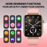 DMG 1.91" Smart Watch for Men Women(Receive & Dial), 100+ Sports Modes Fitness Tracker with Heart Rate/SpO2/Blood Pressure/Sleep Monitor, Step Calorie Counter, IP68 Water Resistant Smartwatches (Pink) - Image 3