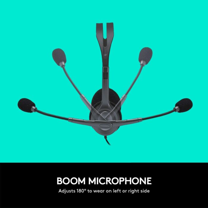 Logitech H111 Wired Headset, Stereo Headphones with Noise-Cancelling Microphone, 3.5 mm Audio Jack, PC/Mac/Laptop/Smartphone/Tablet - Black - Image 6