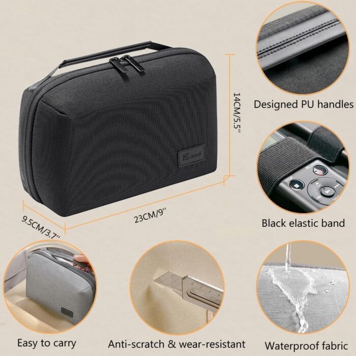 Electronic Digital Accessories Organizer, Waterproof Double-Layer Travel Storage Pouch for Cables, Chargers, Flash Drives, SD Cards, Power Banks, and Mini Tablets – Universal Carrying Case (Grey) - Image 2