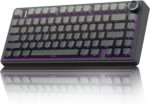 AULA F75 Gasket Mechanical Keyboard, 75% Wireless Hot Swappable Gaming Keyboard with Five-Layer Padding&Knob, Bluetooth/2.4GHz/USB-C, RGB Light. (Black)