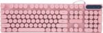 Zudoo Retro Wired Gaming Keyboard, Led Backlit Typewriter Style Mechanical Gaming Keyboard with 104 Round Keys, Multimedia Keys, Ergonomic USB Keyboard for Office Desktop Laptop (Pink) - Image 6