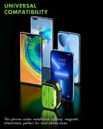 Magnetic Phone Cooler, Azonee Rechargeable Cooling Fan with RGB LED and Temperature Display, Semiconductor Phone Radiator for Mobile Gaming and Tiktok Live Streaming (Green) - Image 3
