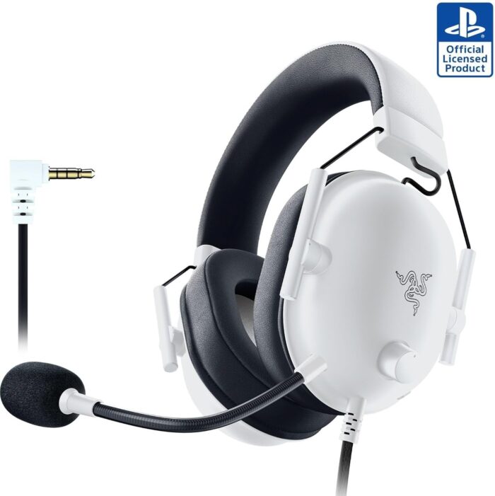 Razer BlackShark V2 X PlayStation licensed Gaming Headset: 50mm Drivers, Cardioid Mic, Lightweight, Noise Isolating Earcups, for PS5, Xbox Series X, PC, Switch via 3.5 mm Audio Jack - White - Image 2