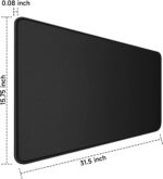 TEDNETGO Large Mouse Pad, Gaming Mouse Pad, Long Mouse Pads, Waterproof Extra Large Big Mouse Pad with Stitched Edge, XXL Non-Slip Black Computer Mousepad Desk Mat for Gamer, Office & Home, Black - Image 8