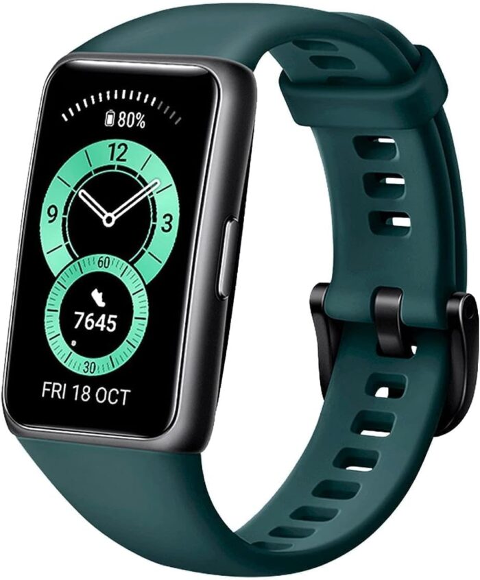 Huawei Band 6, All-Day Spo2 Monitoring, 1.47″ Fullview Display, 2-Week Battery Life, Fast Charging, Heart Rate Monitoring, Sleep Tracking, 96 Workout Modes, Message Reminder – Forest Green