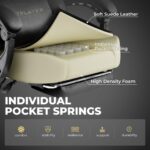 GTPLAYER Gaming Chair - Breathable Fabric with Pocket Spring Cushion and Linkage Armrests, High Back Ergonomic with Lumbar Support and Footrest (Velvet Black) - Image 6