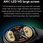 Smart Watch With Text And Call Fitness Tracker, AMOLED Display, Bluetooth Watch IP68, Waterproof Level Activity Tracker With Heart Rate And Sleep Monitor Smart Watch For iOS & Android (Black) - Image 5