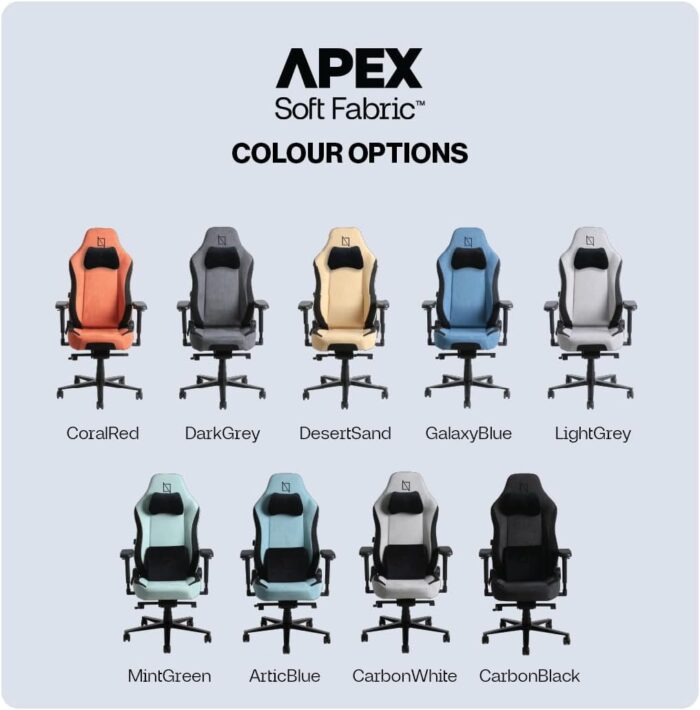 APEX SoftFabric Chair, Premium Ergonomic Gaming Chair with Memory Foam Pillows, Magnetic Headrest & Integrated Lumbar Support By NAVO (SOFT FABRIC - M, MINT GREEN) - Image 5