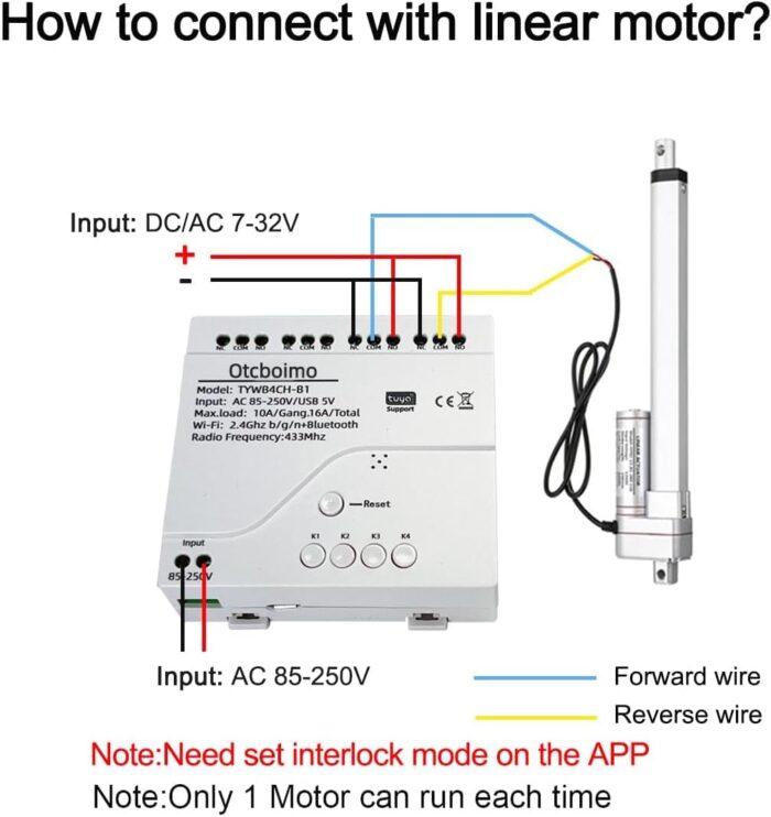 Smart WiFi Wireless Relay Module, Tuya 4CH AC 85-250V/ USB 5V Remote Control Dry Contact Momentry Switch Compatible With Alexa and Google Home - Image 6
