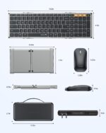 ProtoArc Foldable Keyboard and Mouse, XKM01 True Full-Size Folding Keyboard Mouse Combo for Business and Travel, 2.4G+Dual Bluetooth Portable Mouse Keyboard for Laptop iPads Tablets - Black Gray - Image 9
