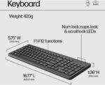 HP 330 Wireless Keyboard and Mouse Combo - 2.4 Ghz Wireless USB Receiver - Chiclet Keys, 12 Keyboard Shortcuts - 1600 DPI Multi-Surface Mouse - LED Num Lock, Caps Lock, Scroll Lock (2V9E6AA) - Image 5