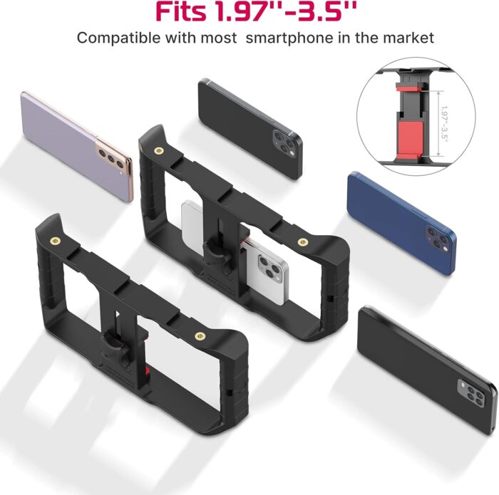 ULANZI U Rig Pro Smartphone Video Rig, Filmmaking Case, Phone Video Stabilizer Grip Tripod Mount for Video Maker Film Maker Video Grapher for iPhone Xs XS Max XR iPhone X 8 Plus Samsung - Image 4