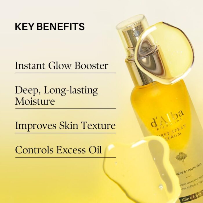 d'Alba Piedmont Italian White Truffle First Spray Serum, Vegan Skin Care, Hydrating Face Moisturizer, Glow Serum for Radiant Skin, Non Comedogenic, All In One Mist 100ml - Image 6