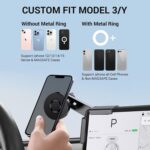 Exrp for Tesla Phone Mount, MagSafe Strongest Magnet Power Magnetic Car Phone Holder Mount for Tesla 3/Y Accessories Fits for All iPhone & Android Phones - with Magnetic Ring - Image 2