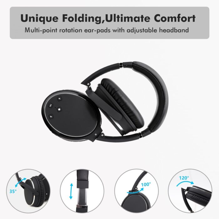 Srhythm NC25 Active Noise Cancelling Headphones Bluetooth 5.3, ANC Stereo Headset Over-Ear with Hi-Fi,Mic,50H Playtime,Voice Assistant,Low Latency Game Mode - Image 7