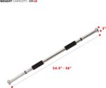 Sunny Health & Fitness Upper Body Workout Bar for Strength Training, Home Gym Exercise and Workout, Optional Doorway Chin Up Pull Up Bar & Threaded Chrome Dumbbell Bar Set - Image 4