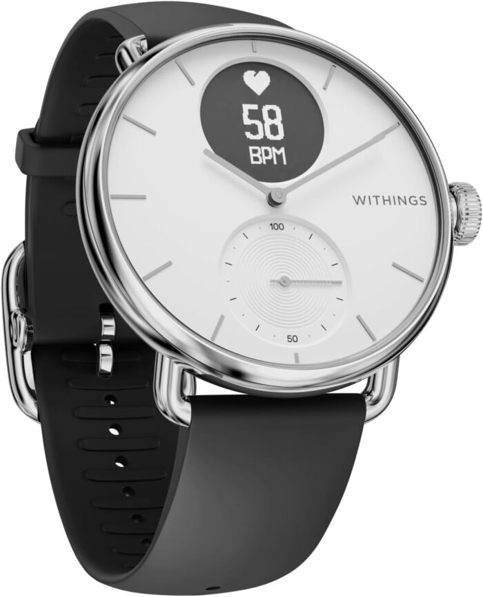Withings ScanWatch 2 – Hybrid Smart Watch, Heart Rate Monitoring, Fitness Tracker, Cycle Tracker, Sleep Monitoring, GPS Tracker, 30-Day Battery Life, Android & Apple Compatible, HSA/FSA