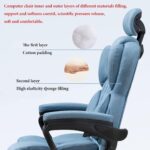 Forubar Office Chair Ergonomic Desk Chair with Footrest & Armrest, High Back Executive Office Chair, Home Computer Reclining Chair for Work, Max 200kg (Linen-With Footrest, Blue) - Image 8