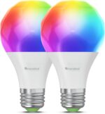 Nanoleaf Matter Essentials 2 Pack Wifi Smart LED Bulbs E27 Smart RGBW Smart Lights, Custom Timetables, App/Voice Control (Compatible with Alexa, Apple, Google), Living Room Office Gaming
