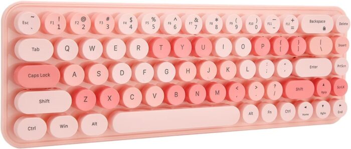 Sorandy Modern Wireless Keyboard Optical Mouse Combo, Colorful Cute Silent Ergonomic Slim and Compact Wireless Keyboard 2.4G with Numeric Pad for Laptop Computer Compatible with (Pink Mixed Color) - Image 5