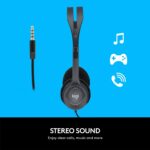 Logitech H111 Wired Headset, Stereo Headphones with Noise-Cancelling Microphone, 3.5 mm Audio Jack, PC/Mac/Laptop/Smartphone/Tablet - Black - Image 2