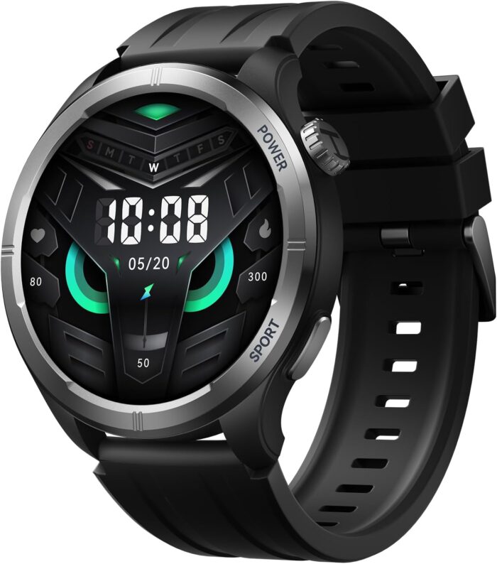 Haylou Solar Neo HF008 Smart Watch, 1.53″ HD Display, Smart Message Notifications, Health Monitoring, Bluetooth 5.3 Connection, 150+ Watch Faces, 127 Workout Modes and 7 Days Long Battery Life – Black