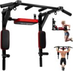 Yes4All Heavy Duty Wall Mounted Pull Up Bar – Multi-Grip Ceiling Strength/Joist Mount/Chin-Up Bar for Home Gym Portable