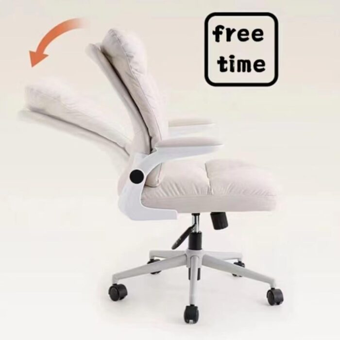 ALMEKAQUZ Computer Chair, Office Chairs, Home High Backrest Swivel Chair, Desk Chairs with Wheels, Angle Adjustable Chair, Desk Chair Ergonomic College Dormitory Gaming Chairs (Grey) - Image 3