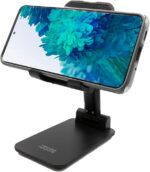 Technomounts Foldable Cell Phone Stand for Desk, Portable Mobile Phone Holder for 3.5" - 7.9" (Black) - Image 6