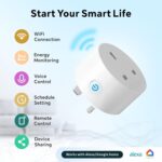 WiFi Smart Plug,Eli-time 16A WLAN Smart Socket with Energy Monitoring, 2.4GHz WiFi Outlet with Smart Life APP Wireless Remote Control,Works with Alexa and GL Home (No Hub Required) (4) - Image 2