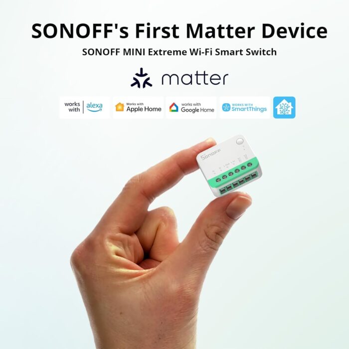 SONOFF MINIR4M Matter Smart Switch, 2 Way Smart Switch, WiFi Wall Switch, Support Matter Protocol, Voice Control 4 Piece Compatible with Alexa/Google Home/Home Assistant, 2400W/10A - 4 PCS - Image 2