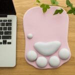 SAHENITEANA Wrist Rest, Cute Mouse Pad With Wrist Support, Cat Paw Design, Gifts for Office Desk Home Gaming, Kawaii Stuff, Ergonomic Mouse Pad, Desk Accessories Supplies (Pink) - Image 3