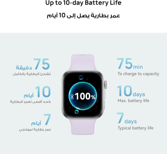 HUAWEI Watch FIT 4 Smartwatch, Sports Fitness Tracker, 5ATM Waterproof, Health Insights, Up to 10 Days Battery, Compatible with Android™ & iOS, White - Image 3