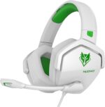 NUBWO N16 Gaming Headsets for Xbox, PS5, PS4, PC, NS, Mac - Over Ear Headphones with Microphone, Stereo Sound, Wired Headet with 3.5mm Audio Jack (White Green)