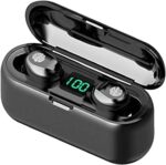 Nice Deals LLC F9 Bluetooth 5.1 Wireless Earbuds Headset, Touch Control IPX7 Portable Stereo Earphones with Microphone, LED Display 120H Playtime, Noise-Cancelling