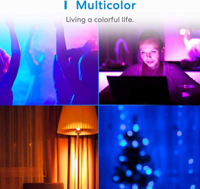 Meross Smart Bulb, 4 Pack LED Smart Light Bulb,Multicolor, with Timer, Compatible with Apple HomeKit, Alexa, Google Home and SmartThings, E27 2700K-6500K RGBWW Wi-Fi Dimmable Bulb - Image 7