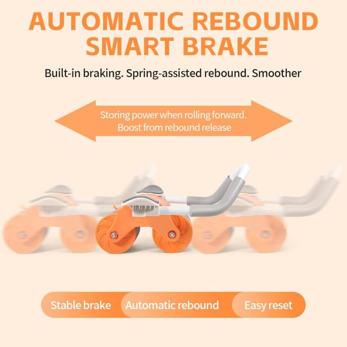 Automatic Rebound Ab Abdominal Exercise Roller Wheel - Core Strength Trainer, Ab Workout Equipment, Gym Home Fitness Equipment, Mute Roller, Dual Wheel Design, with Knee Mat for Abs, Core Workouts - Image 2