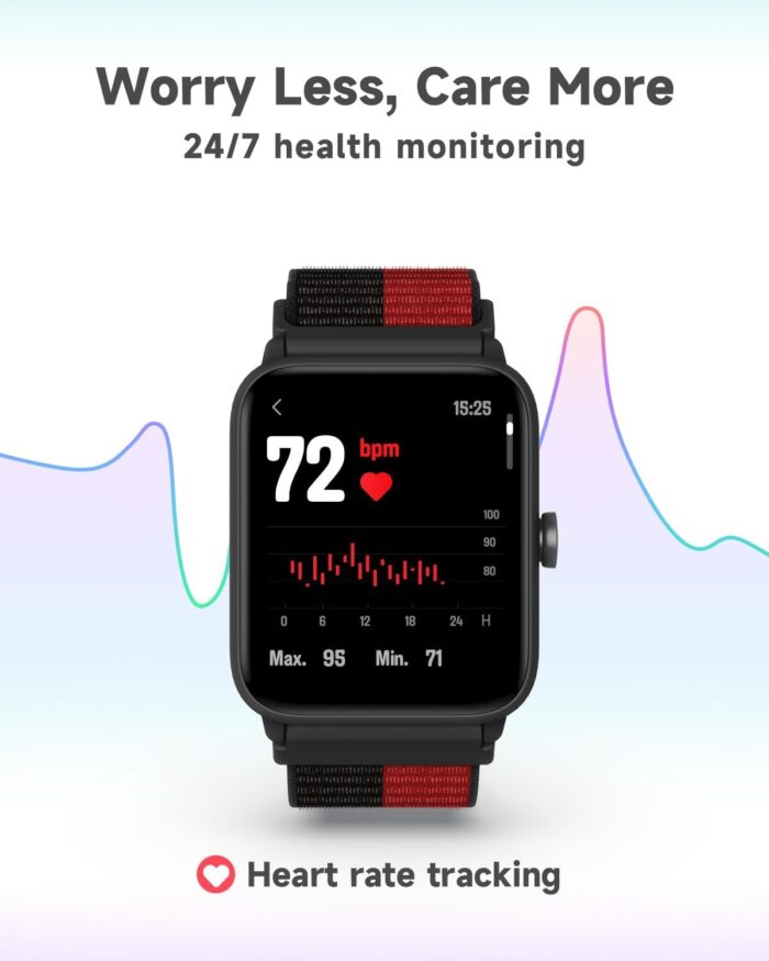BIGGERFIVE Smart Watch for Kids, Fitness Tracker Watch Pedometer, Heart Rate, 5ATM Waterproof, Sleep Monitor, Alarm Clock, Calorie Step Counter, Puzzle Games, HD Touch Screen for Girls Boys Ages 3-14 - Image 3