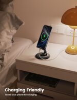 Lamicall Adjustable Phone Stand for Desk - 360 Rotating Foldable Cell Phone Holder Desktop Portable Cellphone Stand, Office Desk Accessories for iPhone 16 15 14 13 Pro Max, 4-10” Smartphones, iPad - Image 3