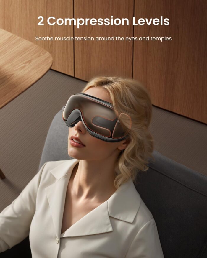 RENPHO Eyeris 1 - Eye Massager with Heat, Remote, Compression, Temple Massager for Migraine, Gifts for Mom, Heated Eye Mask for Relax, Reduce Eye Strain, Dry Eyes, Eye Bags, Sleep Mask for Eye Care - Image 4