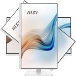 MSI Modern MD2412PW 23.8 Inch FHD Office Monitor - 1920 x 1080 IPS Panel, 100 Hz, Eye-Friendly Screen, HDR Ready, Built-in Speakers, 4-Way Adjustable Stand - HDMI 1.4b, USB Type-C, White - Image 2