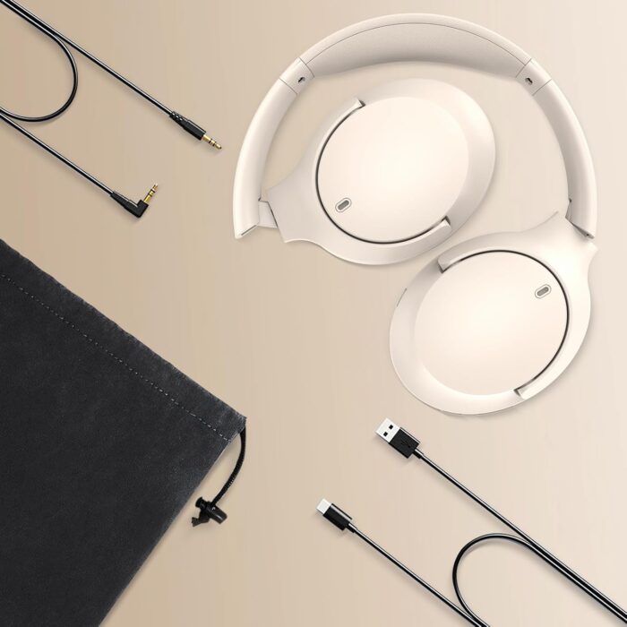 Active Noise Cancelling Headphones, Wireless Headphones, Bluetooth Headphones v5.3, CVC 8.0 Mic, 55H PlayTime, Over 28dB Noise Cancel, Hi-Fi Audio Sound Earphone, USB-C Charging, Protein Skin Ear Cups - Image 7