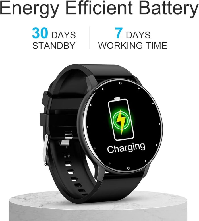 Smartwatch with Answer/Make Calls - 1.28" Smart Watch for Men Women, Ultra-thin Design, Fitness Tracker, activity tracker, Compatible with Android & iOS (Black) - Image 7