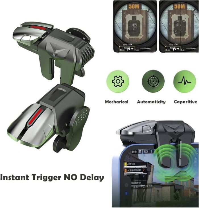 Sarafox F6 Cell Phone Triggers with 4 Buttons L1R1 L2 R2 + Gamer Thimbles for Shooting Games Like PUBG, Free Fire, Fortnite and More - Image 4