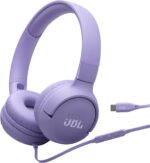 JBL Tune 520C USB-C Wired Headphones – Hi-Res Audio, Pure Bass Sound, 3-Button Remote, Padded On-Ear Design – Purple