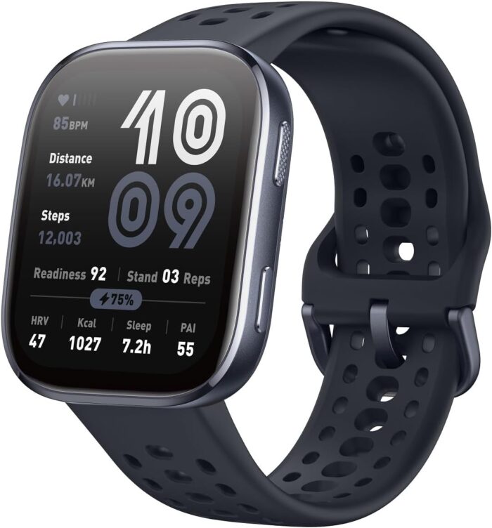 Amazfit Bip 6 Smart Watch 46mm, 14 Day Battery, 1.97″ AMOLED Display, GPS & Free Maps, AI, Bluetooth Call & Text, Health, Fitness & Sleep Tracker, 140+ Workout Modes, 5 ATM Water-Resistance