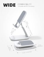 Lamicall Foldable Phone Stand for Desk - Height Adjustable Cell Phone Holder Portable Cellphone Cradle Desktop Dock Compatible with iPhone 16 15 14 13 Pro Max Mini, 12 11 XR X 8 Plus SE, Smartphone - Image 5