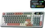 RK ROYAL KLUDGE S98 Mechanical Keyboard w/Smart Display & Knob, Top Mount 96% Wireless Mechanical Keyboard BT/2.4G/USB-C, Hot Swappable, Software Support, Creamy Sounding, 98 Keys