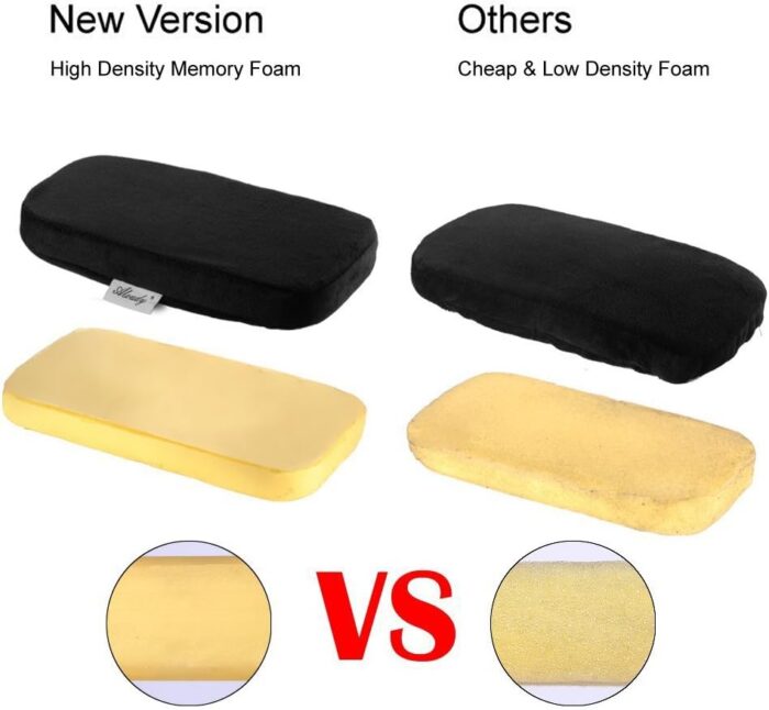 Aloudy Ergonomic Memory Foam Office Chair Armrest Pads, Comfy Gaming Chair Arm Rest Covers for Elbows and Forearms Pressure Relief(Set of 2), Stretch Fit, Black - Image 3